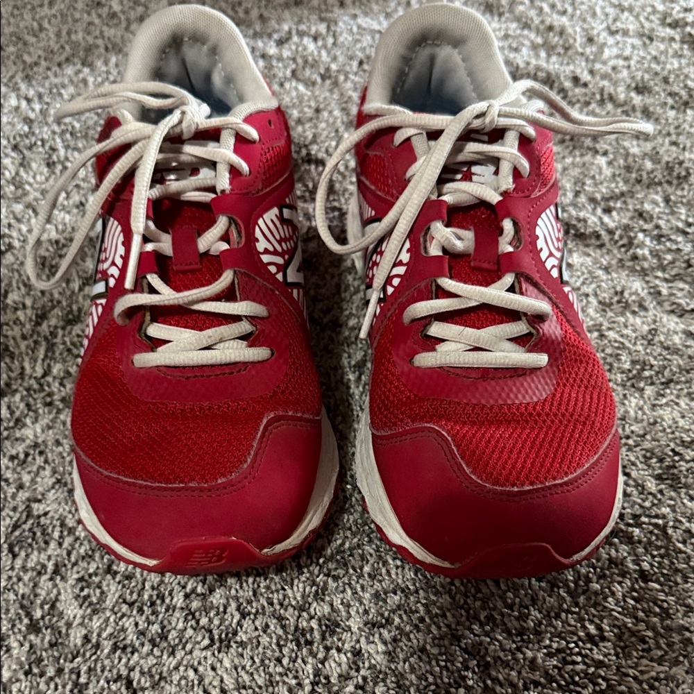 New Balance Red and White Athletic Shoes